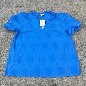 Crown & Ivy Women’s Blue Lace Blouse size XL NWT